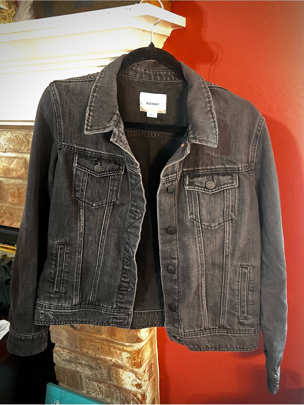 Old Navy Black Washed Denim Jacket
